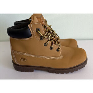 Skechers Mecca Mitigate boots‎ Wheat color brown Size Youth 6 NEW Work farming